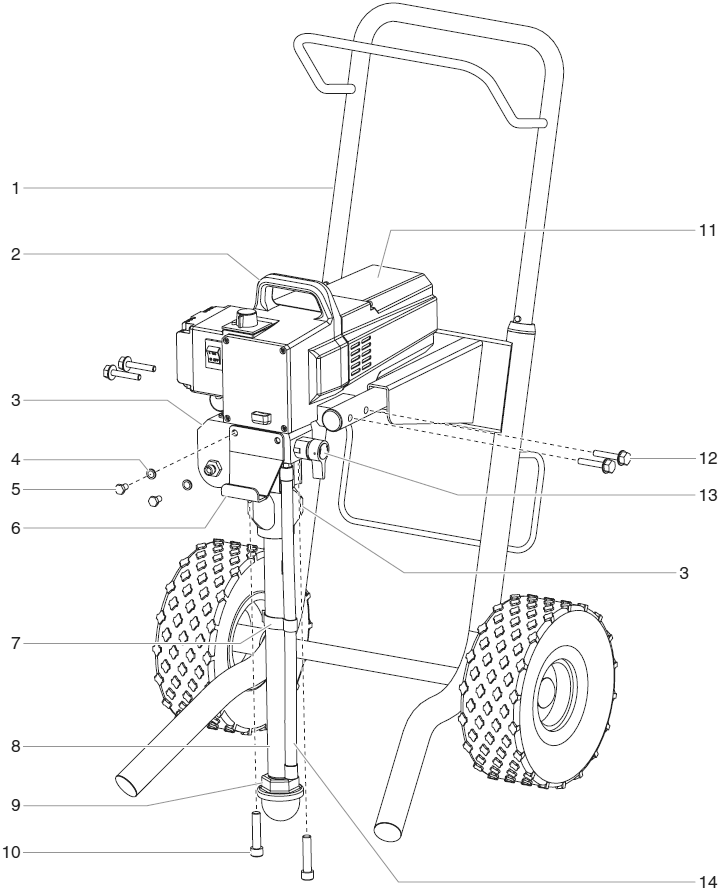 740i Main Assembly Diagram and Parts List for 740I  Titan Paint Sprayer