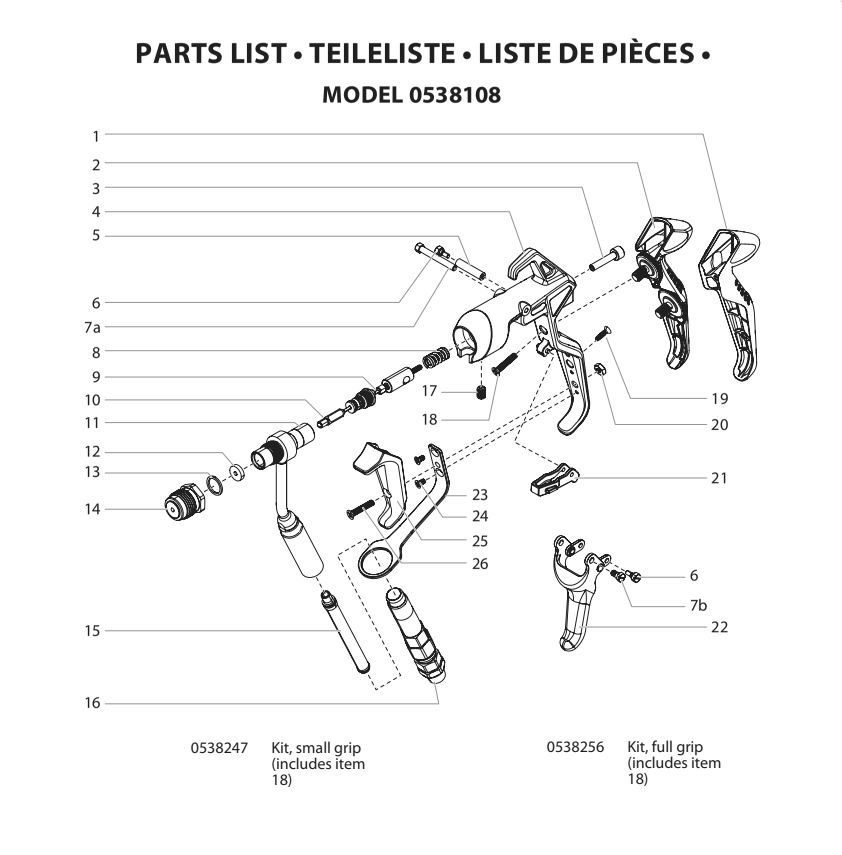 Diagram Diagram and Parts List for RX-APEX-0538108  Titan Sprayer