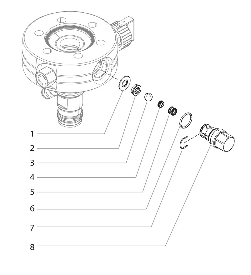 Elite 4500 Outlet Valve Assembly Diagram and Parts List for ELITE-4500  Titan Paint Sprayer