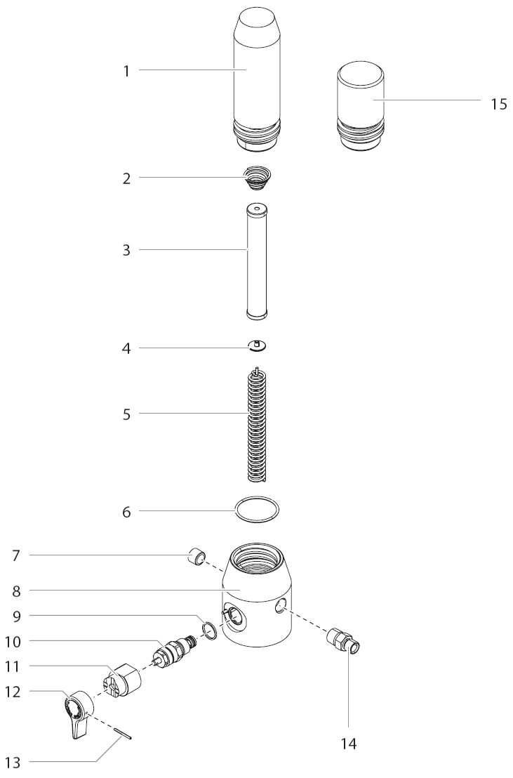 Filter Assembly Diagram and Parts List for 1640  Titan Paint Sprayer