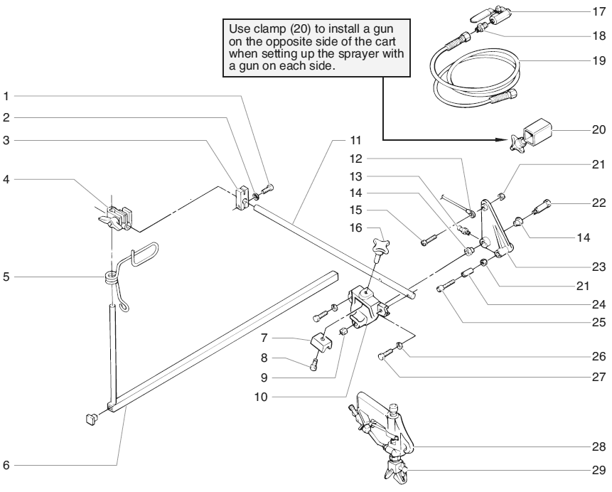 Powrliner 4900 Second Gun Assembly Diagram and Parts List for 4900  Titan Paint Sprayer