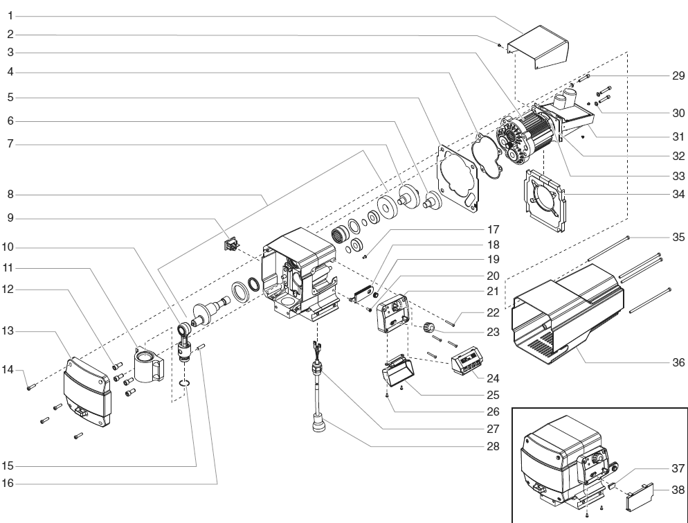 1140ix Digital Drive Assembly Diagram and Parts List for 1140IX digital Titan Paint Sprayer
