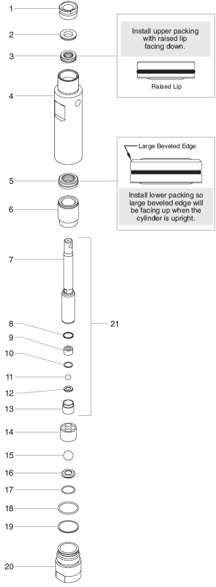 Epx2455 Fluid Section Assembly (P/N 0552155) Diagram and Parts List for EPX2455  Titan Paint Sprayer