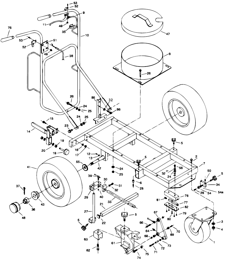 Powrliner 4000 Cart Assembly(P/N 759-001) Diagram and Parts List for 4000  Titan Paint Sprayer