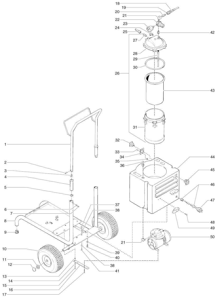 Hvlp Power Cart 0508040 List Diagram and Parts List for 0508040  Titan Paint Sprayer