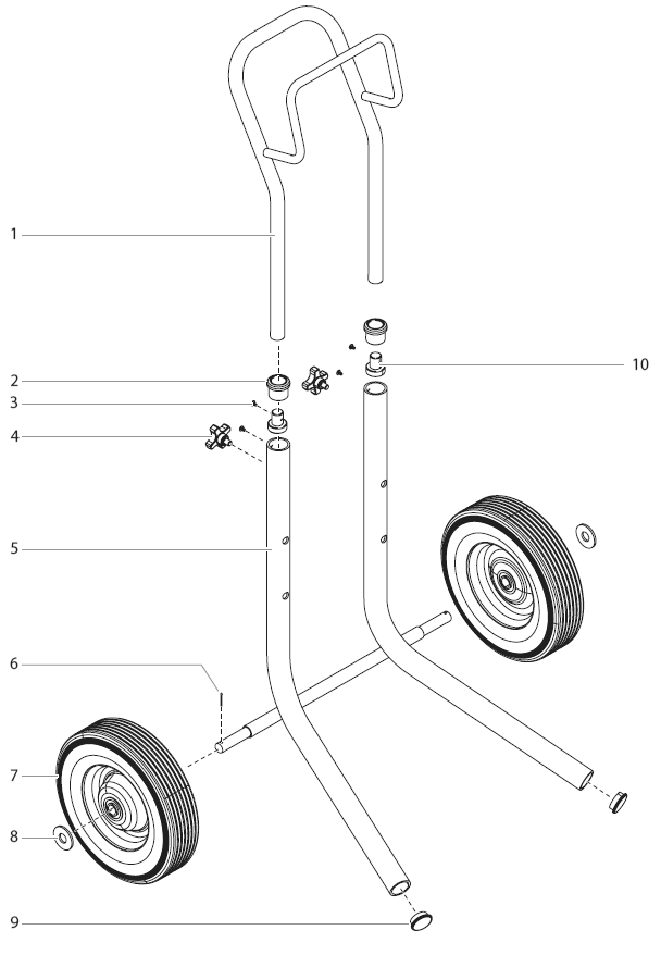 Cart Assembly Diagram and Parts List for AIRCOAT-423  Titan Paint Sprayer