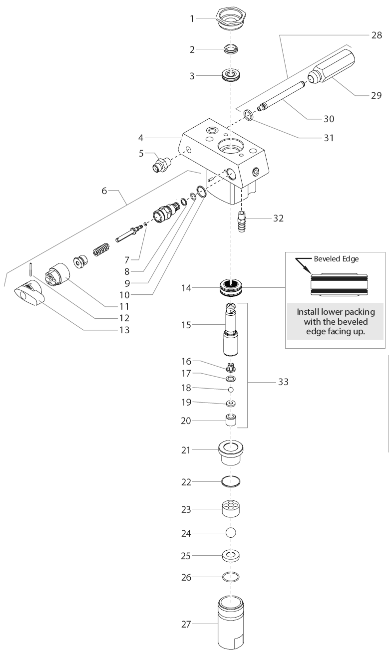 Impact 410 Fluid Section Assembly Diagram and Parts List for 410  Titan Paint Sprayer