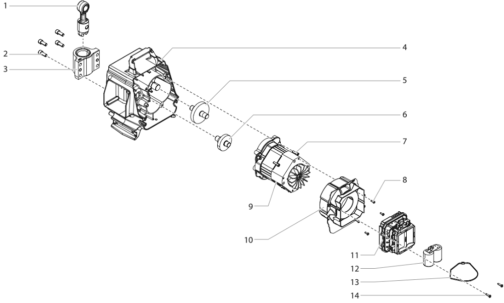 Impact 1040 Drive Assembly Diagram and Parts List for 1040  Titan Paint Sprayer