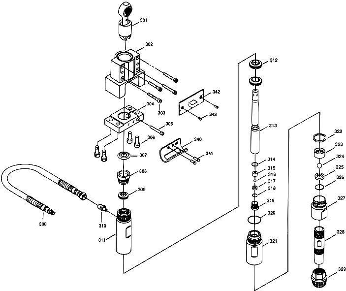 1200gxc Fluid Section Assembly Diagram and Parts List for 1200GXC  Titan Paint Sprayer