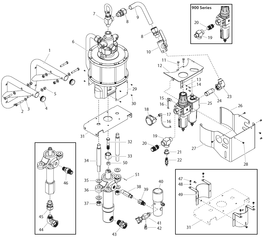 Powrcoat 745 Wall Mount Assembly Diagram and Parts List for 745  Titan Paint Sprayer
