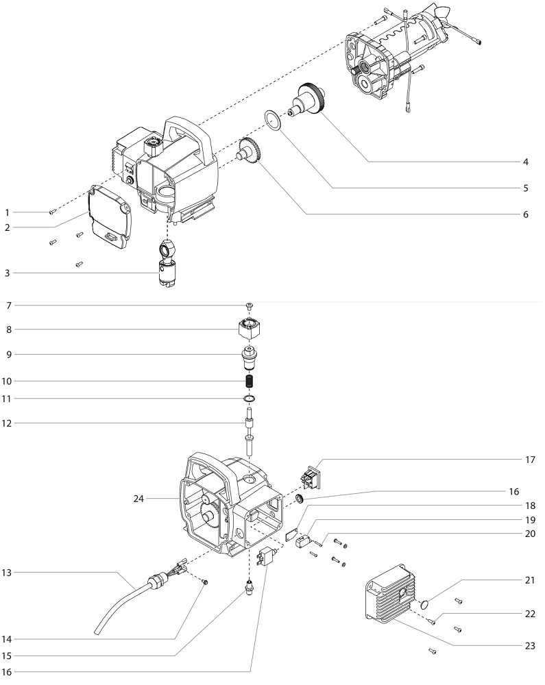 Impact 410 Drive Assembly Diagram and Parts List for 410  Titan Paint Sprayer
