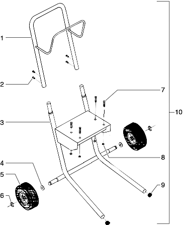 690gxc High Rider Frame Assembly Diagram and Parts List for 690GXC  Titan Paint Sprayer