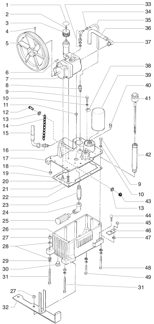 Powrliner 6900xlt Sp Hydraulic System Assembly Diagram and Parts List for 6900XLT POWRLINER Titan Paint Sprayer