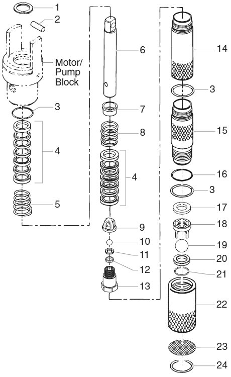 Powrtex 6900sf Fluid Section Diagram and Parts List for 6900SF-12000SV  Titan Paint Sprayer