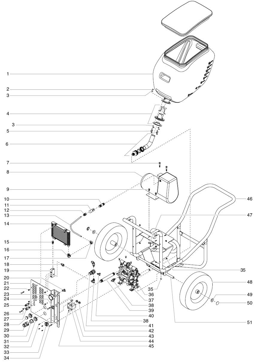 Powrtex 600dd Main Assembly (P/N 600-140) Diagram and Parts List for 300DD 600DD Titan Paint Sprayer