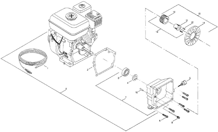 Elite G55 Engine Diagram and Parts List for ELITE-G55  Titan Paint Sprayer