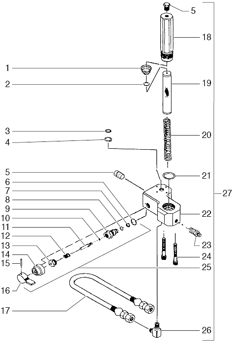 550xc Filter Block Assembly Diagram and Parts List for 550XC  Titan Paint Sprayer