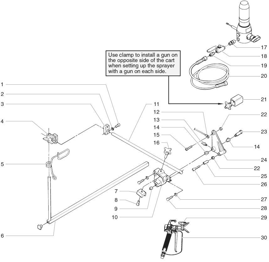 Lcx 130 Second Gun Kit (P/N 0509941) Diagram and Parts List for LCX130  Titan Paint Sprayer