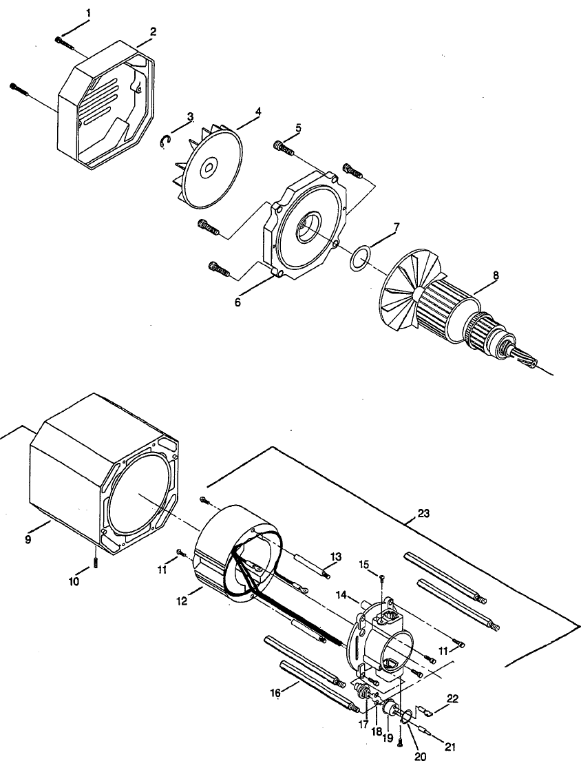 Elite E20 Unitec Motor Complete Diagram and Parts List for ELITE-E20  Titan Paint Sprayer