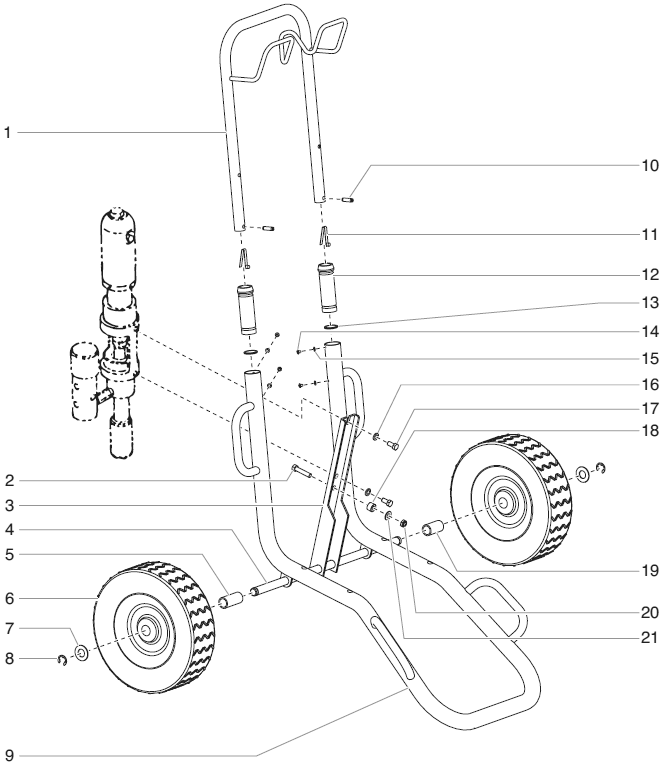 Powrtwin 12000gh Cart Assembly Diagram and Parts List for 12000GH  Titan Paint Sprayer