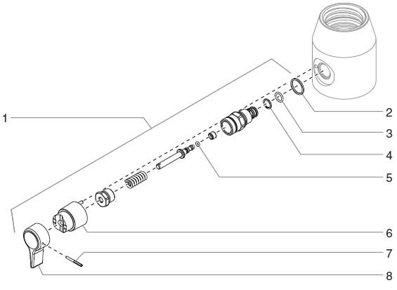 1140ix Digital Prime Spray Valve Assembly (P/N 800-915) Diagram and Parts List for 1140IX digital Titan Paint Sprayer
