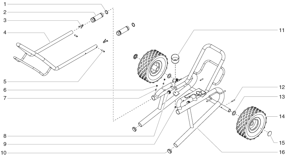 1140i Low Rider Cart (P/N 800-590) Diagram and Parts List for 1140I  Titan Paint Sprayer