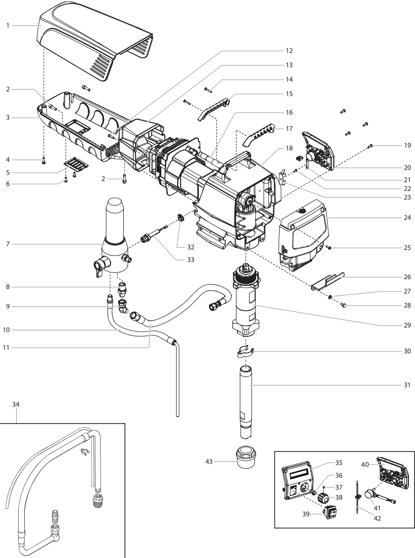 Impact 840 Main Assembly Diagram and Parts List for 840  Titan Paint Sprayer
