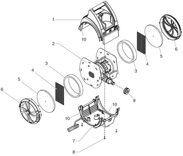 Capspray 55 Main Assembly Diagram and Parts List for CAPSPRAY-55HVLP  Titan Paint Sprayer