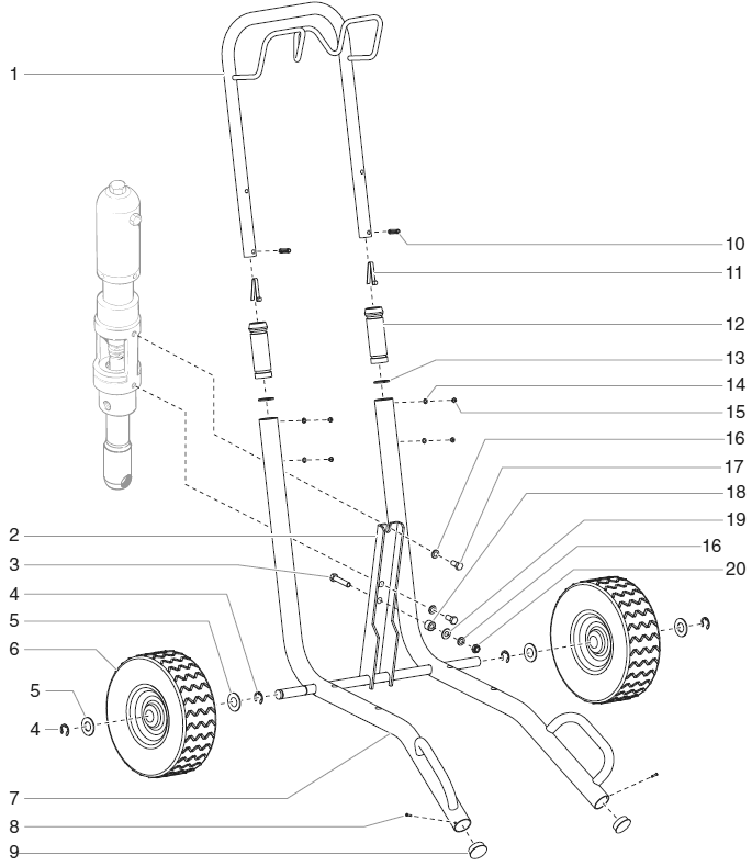 Powrtwin 6900xlt Cart Assembly Diagram and Parts List for 6900XLT powrtwin Titan Paint Sprayer