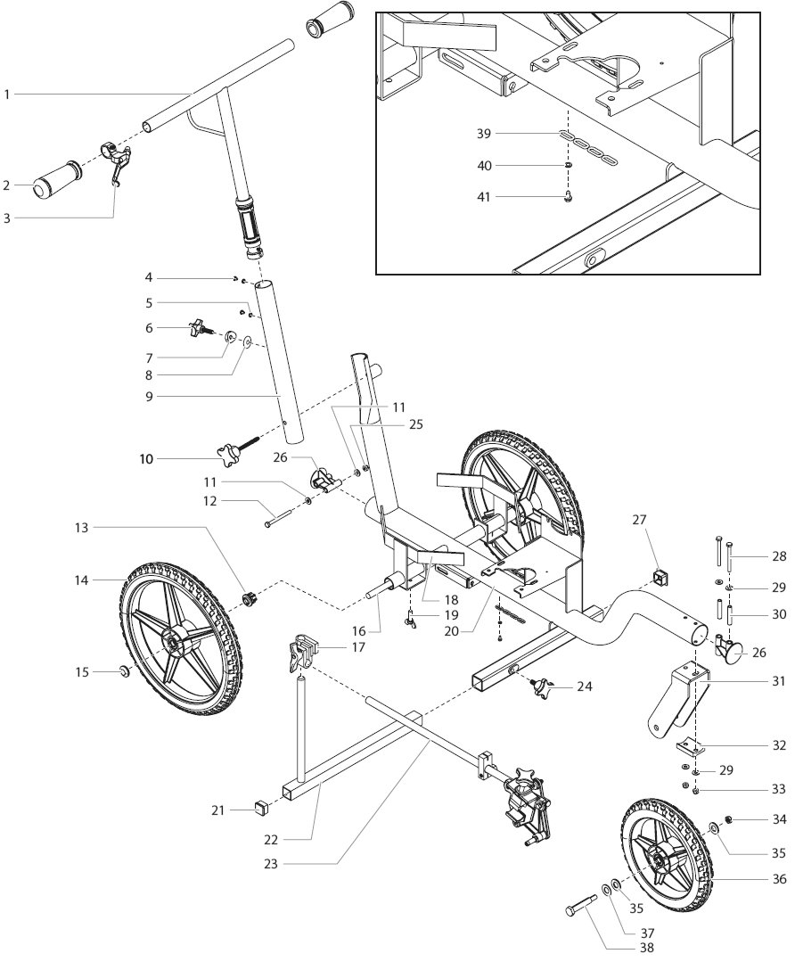 Powrliner 550 Cart Assembly Diagram and Parts List for 550  Titan Paint Sprayer