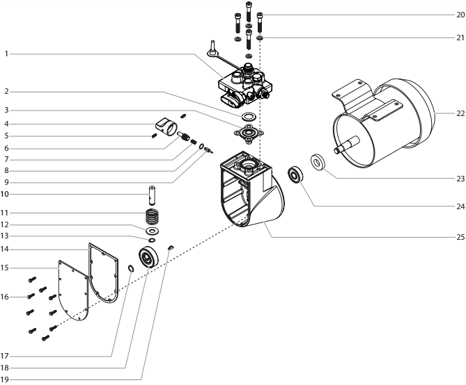 Diaphragm Pump Diagram and Parts List for AIRCOAT-AIR-ASSISTED  Titan Paint Sprayer