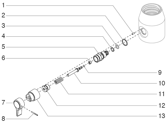 840i Prime/Spray Valve Assembly (P/N 800-915) Diagram and Parts List for 840I  Titan Paint Sprayer