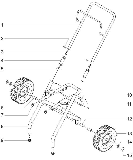 1140ix Digital High Rider Cart (P/N 800-600) Diagram and Parts List for 1140IX digital Titan Paint Sprayer