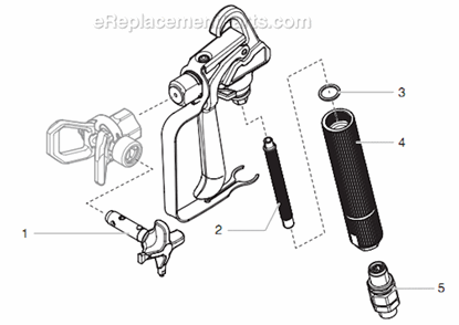 Lx-50 Spray Gun Diagram and Parts List for GPX33  Titan Sprayer