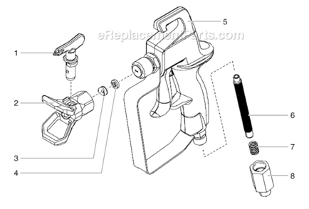 Spray Gun Diagram and Parts List for PL550  Titan Paint Sprayer