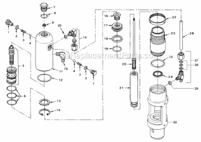 Fluid Section Diagram and Parts List for 6950 0290010 Titan Paint Sprayer