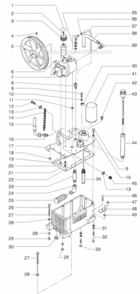 Hydraulic System Assembly Diagram and Parts List for 6950 0290010 Titan Paint Sprayer