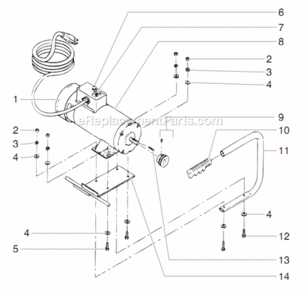 Siphon Hose Assembly Diagram and Parts List for 8950 0290011 Titan Paint Sprayer