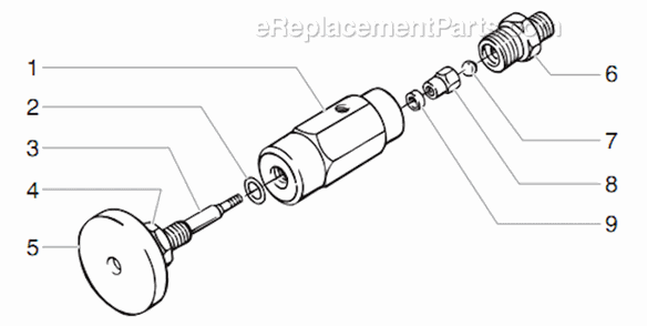 Heavy Duty Bleed Valve Assembly Diagram and Parts List for 6900GHD 448-605 Titan Sprayer