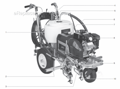 Main Assembly Diagram and Parts List for 4950 0290019 Titan Paint Sprayer