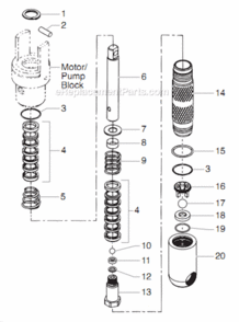 Fluid Section Diagram and Parts List for 4950 0290019 Titan Paint Sprayer