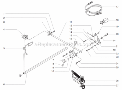 Second Gun Assembly Diagram and Parts List for 4950 0290019 Titan Paint Sprayer