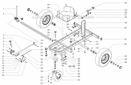 Cart Assembly Diagram and Parts List for 4950 0290019 Titan Paint Sprayer