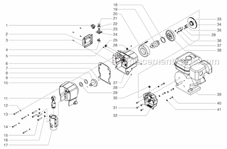 Drive Assembly Diagram and Parts List for GPX165 0509009 Titan Paint Sprayer