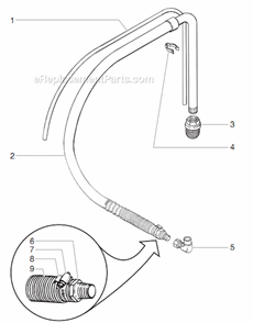 Siphon Set Diagram and Parts List for GPX165 0509009 Titan Paint Sprayer