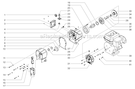 Drive Assembly Diagram and Parts List for GPX220 0509023 Titan Paint Sprayer