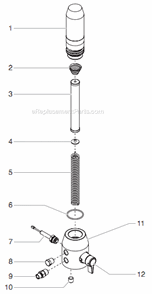 Filter Assembly Diagram and Parts List for GPX220 0509023 Titan Paint Sprayer