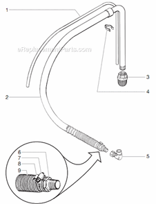 Siphon Set Diagram and Parts List for GPX220 0509023 Titan Paint Sprayer