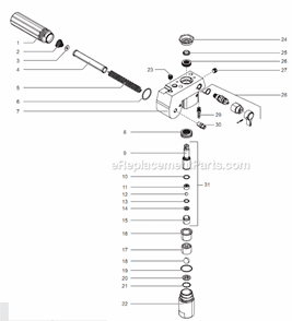 Fluid Section Assembly Diagram and Parts List for GPX85 0509036 Titan Paint Sprayer