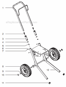 Cart Assembly Diagram and Parts List for GPX85 0509036 Titan Paint Sprayer